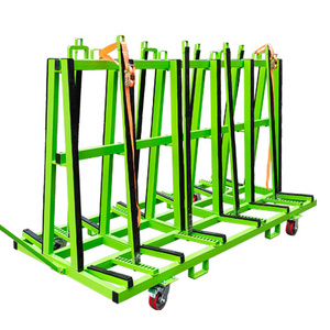 Customized warehouse glass plate glass transport vehicle storage rack 2.5m type A trolley with retaining column + 5 inch wheel