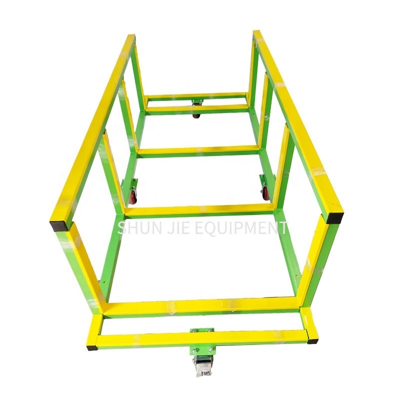 Four Wheels Steel Hand Truck Cart Platform Trolley for Warehouse Green Stainless Industrial Color