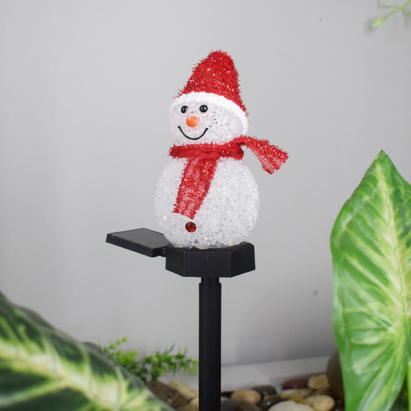 Snowman Outdoor Garden Decorations Solar LED Lights Decoration Winter Outdoor Holiday Gifts Lights