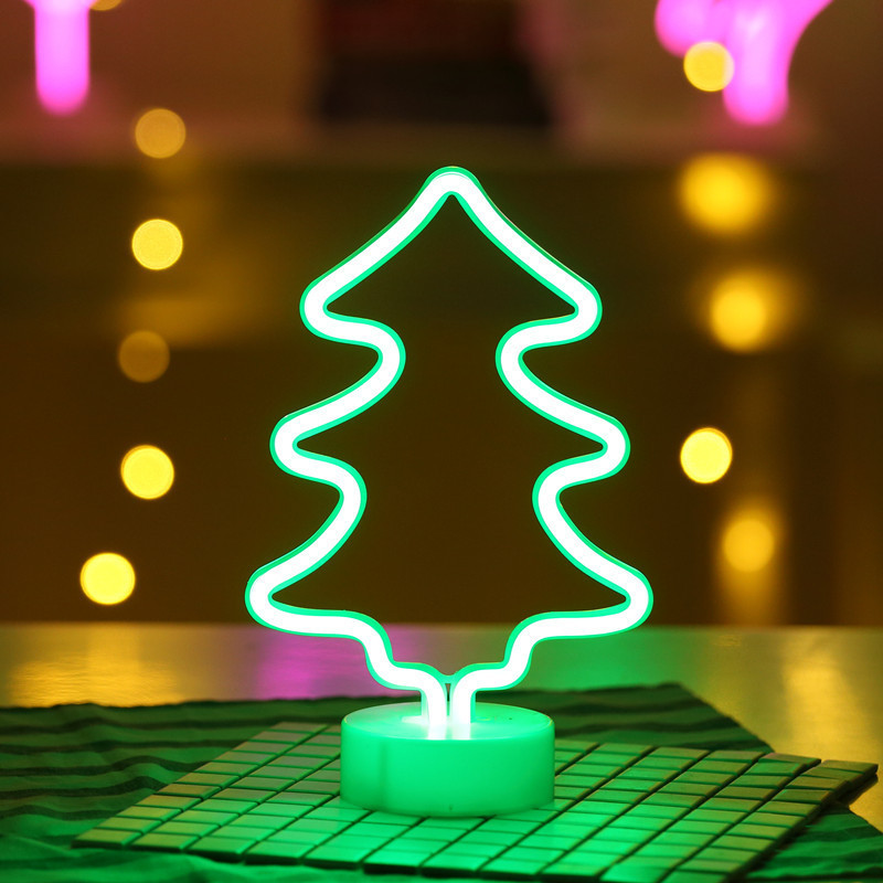 Home Neon Decoration Christmas Light USB Battery Dual Purpose Neon Night Light Table Lamp