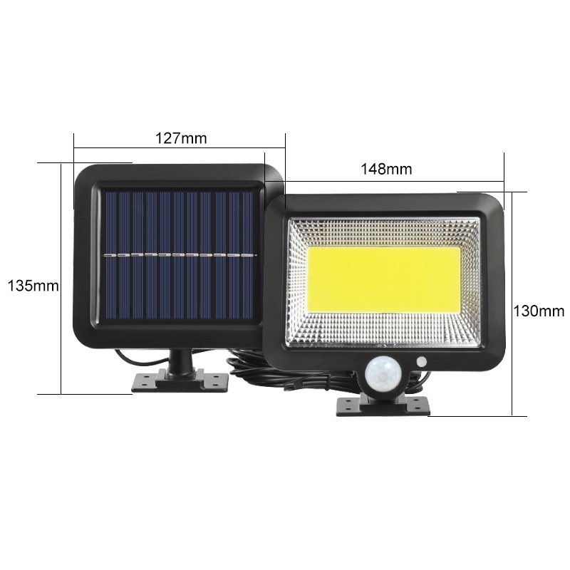 Split type solar powered human body induction wall lamp 100 COB outdoor garden light lighting garage lights