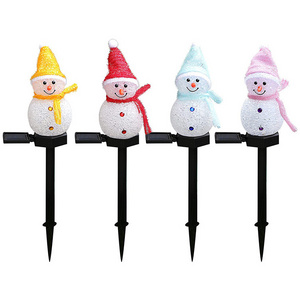 Snowman Outdoor Garden Decorations Solar LED Lights Decoration Winter Outdoor Holiday Gifts Lights