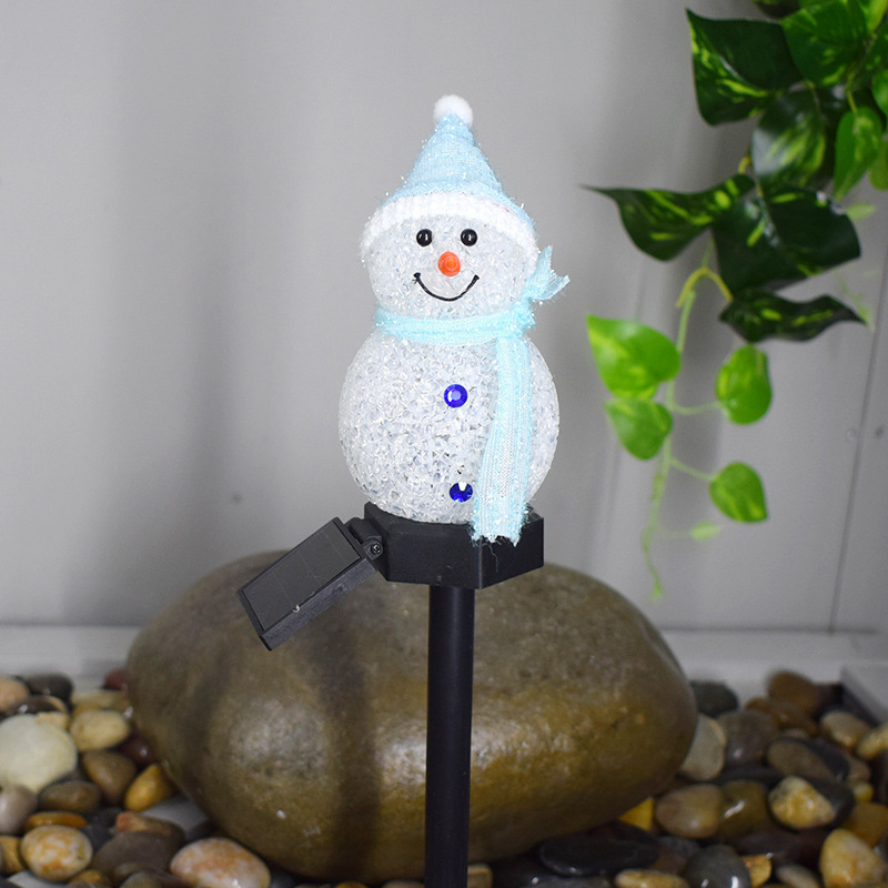 Snowman Outdoor Garden Decorations Solar LED Lights Decoration Winter Outdoor Holiday Gifts Lights