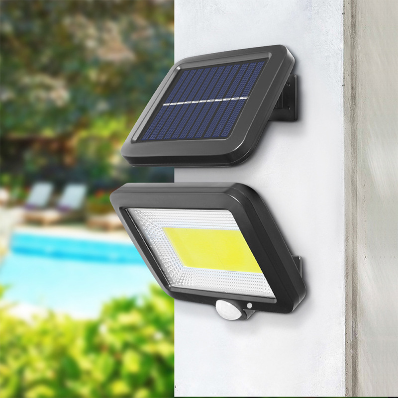 Split type solar powered human body induction wall lamp 100 COB outdoor garden light lighting garage lights