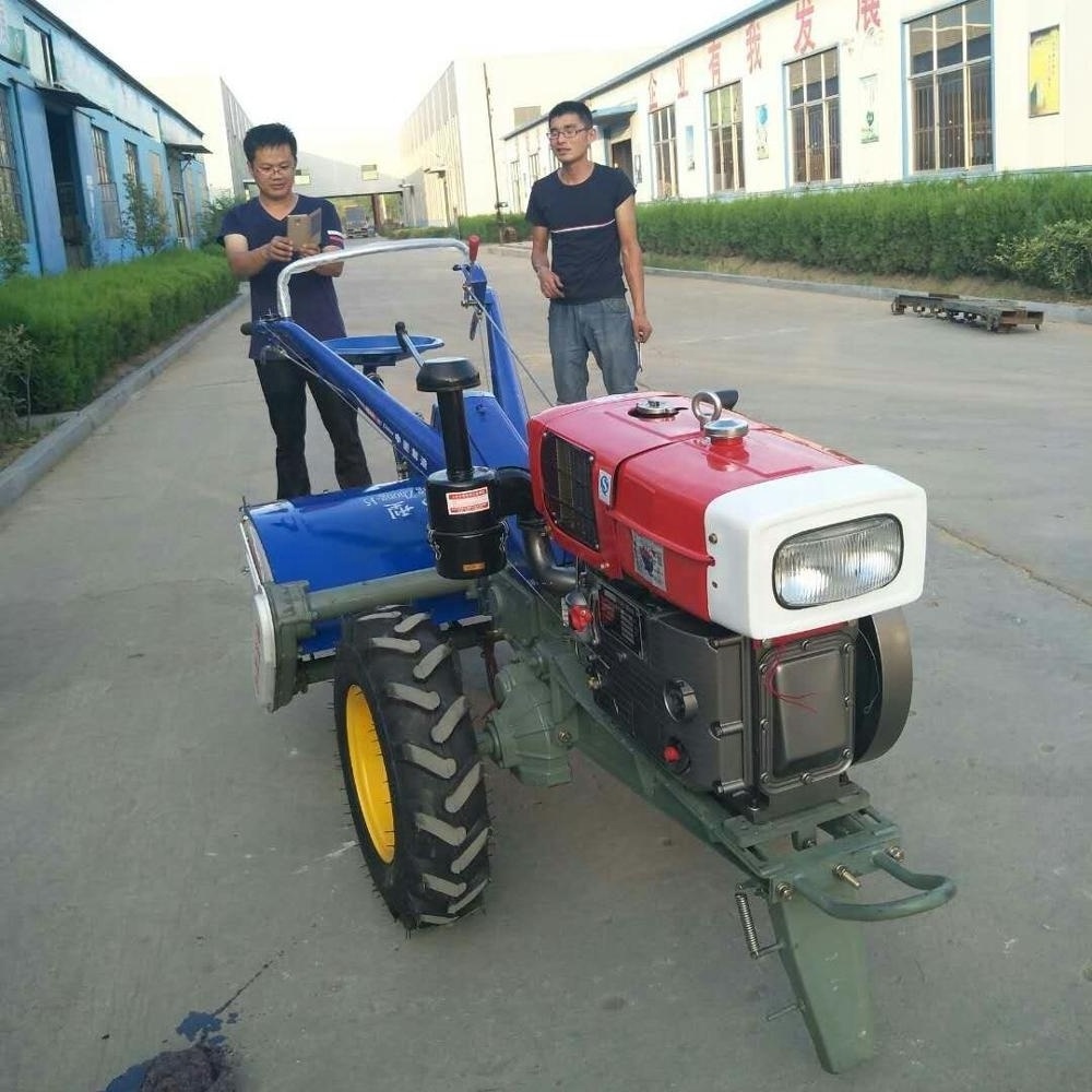 High Quality Multi-functional 15 hp 2 Wheel Chinese Walking Micro Hand Tractor / power tiller