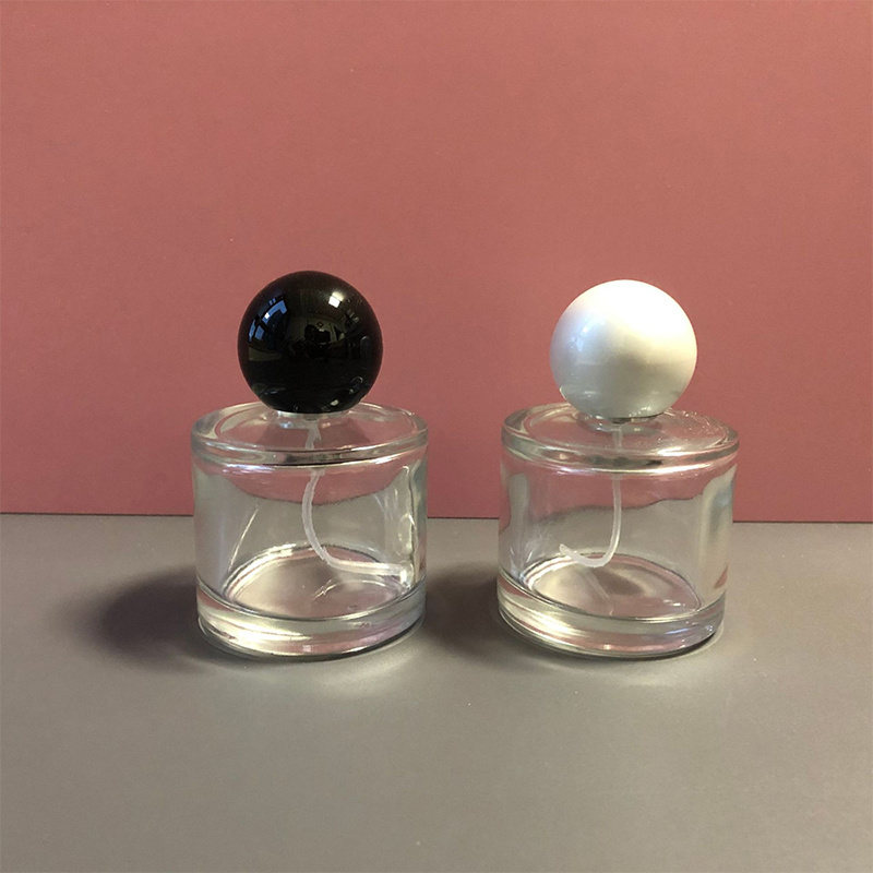 50ml Round Perfume Bottle Spray Portable Travel Exquisite Perfume Bottle Empty Sample Dispenser Bottle With Round Ball Lids