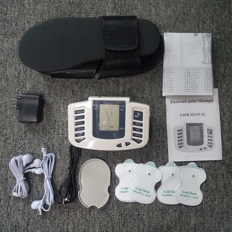 JR-309A Electronic pulse massager  body massager TENS UNIT EMS MACHINE Electrical Stimulator with electrode massage slipper