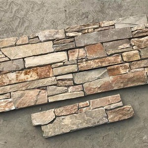 Exterior Natural Slate Stone Golden Cladding Stone Panel For Wall Decoration