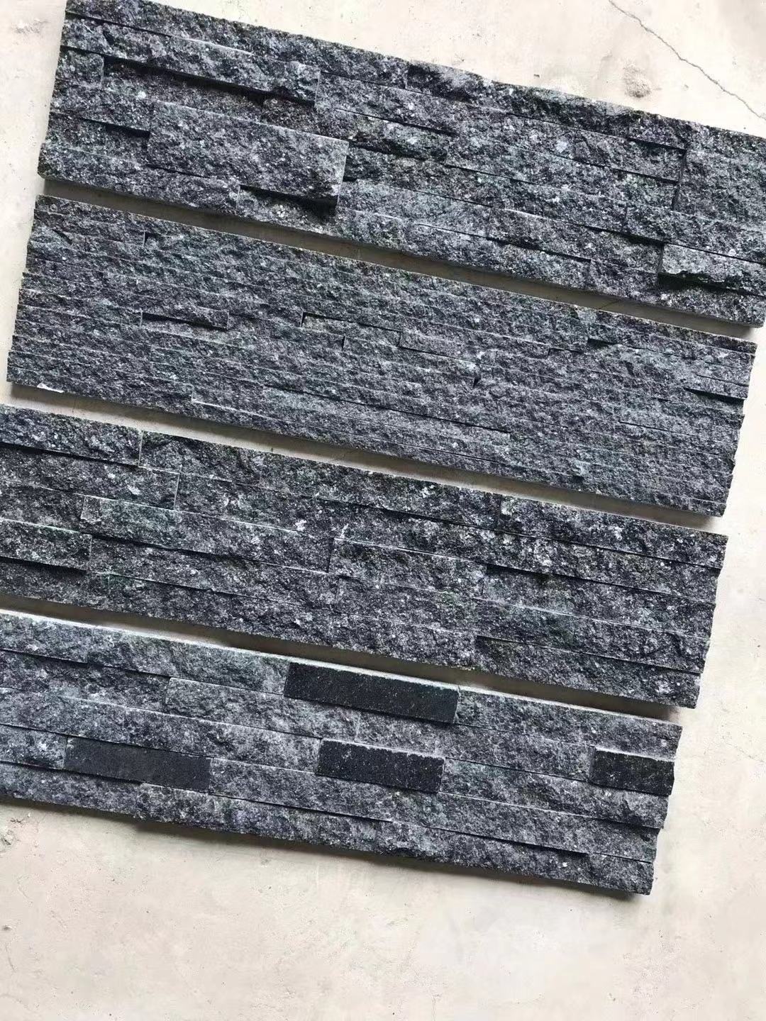 Black slate culture stone cladding exterior wall panel