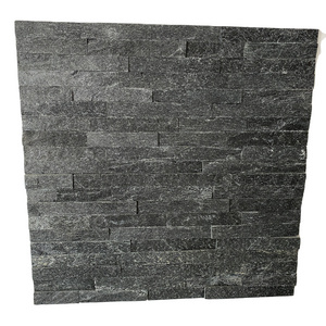 6x24" Natural Black Quartzite  LedgeStone Panel Wall Cladding