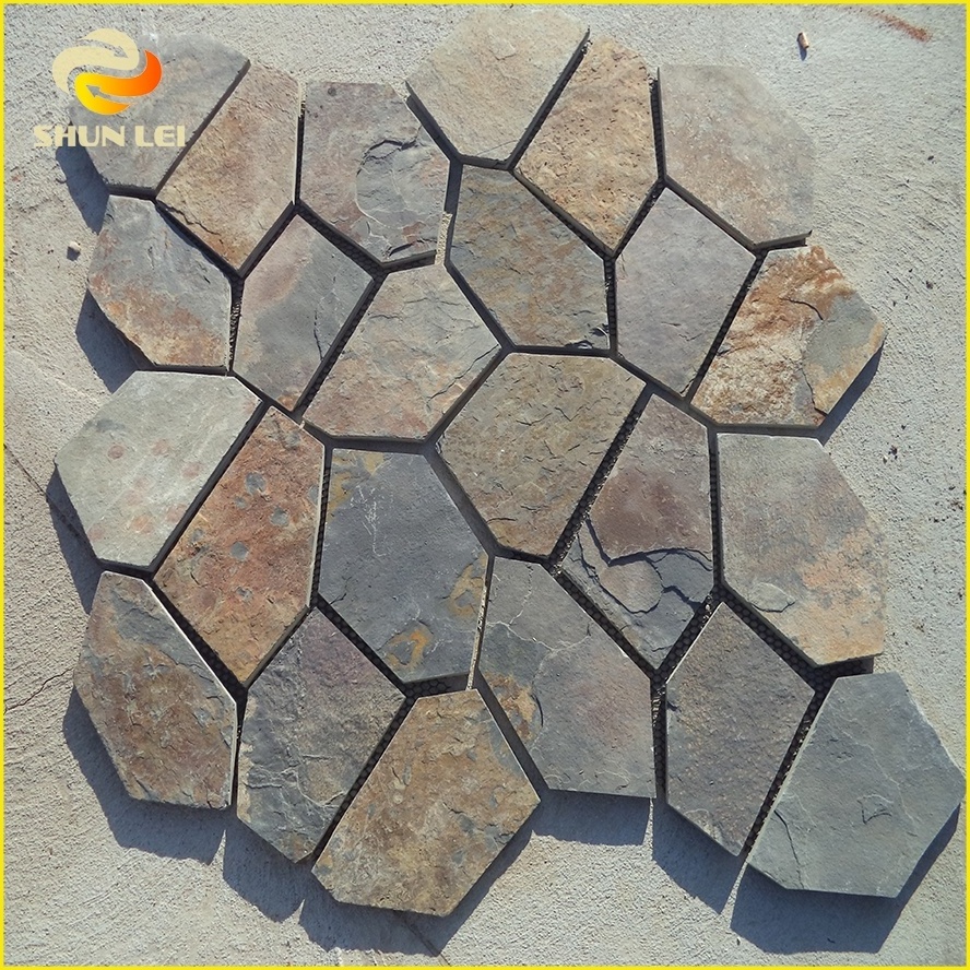 Building outdoor wall floor decorative slate random natural flagstone tiles