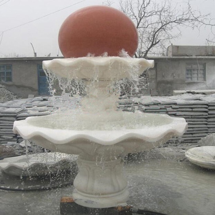 Natural Marble  Stone Fengshui Sphere Floating Rolling Ball Fountain