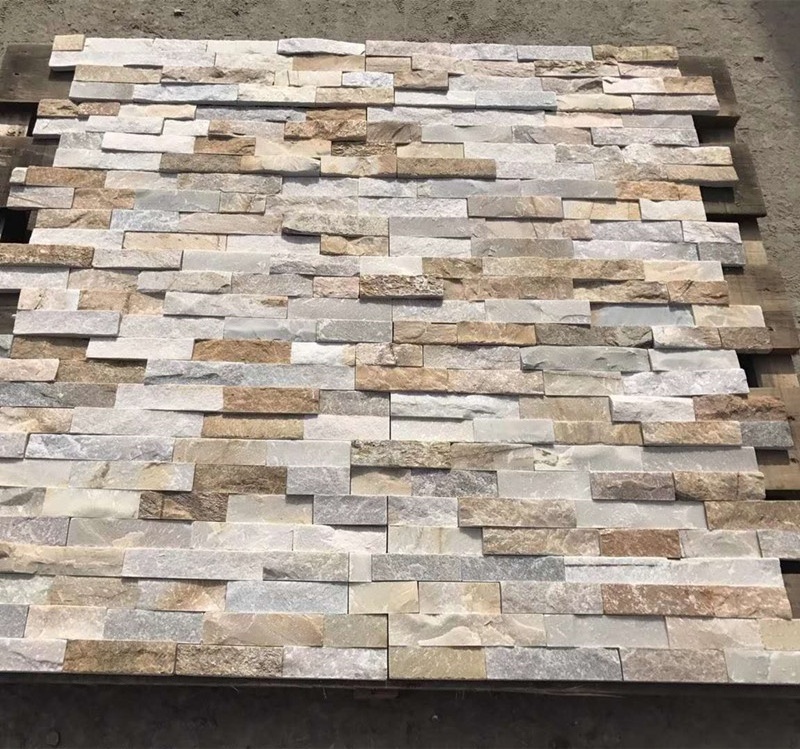 China Natural thin stone veneer Beige slate wall culture stone walls cladding panel