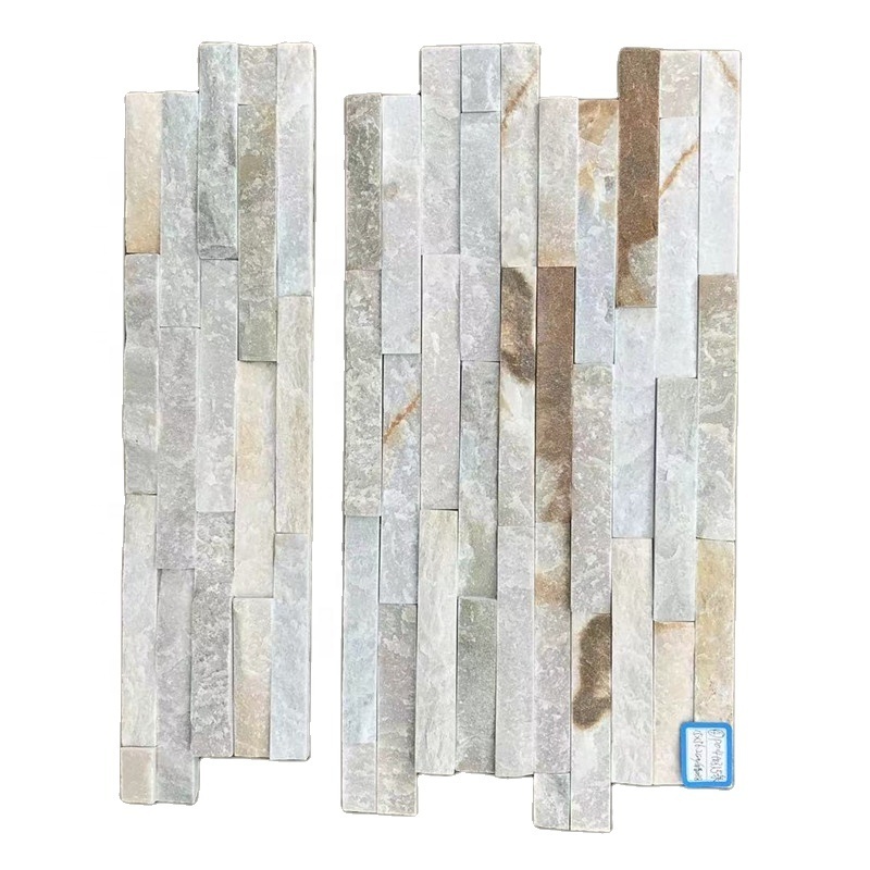 China Natural thin stone veneer Beige slate wall culture stone walls cladding panel