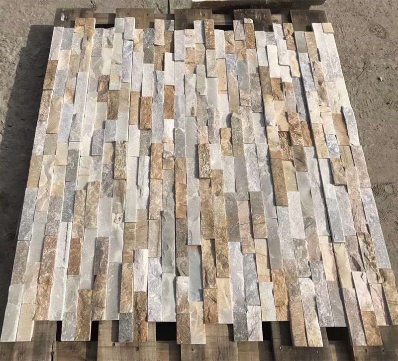 China Natural thin stone veneer Beige slate wall culture stone walls cladding panel