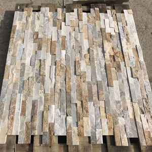 China Natural thin stone veneer Beige slate wall culture stone walls cladding panel