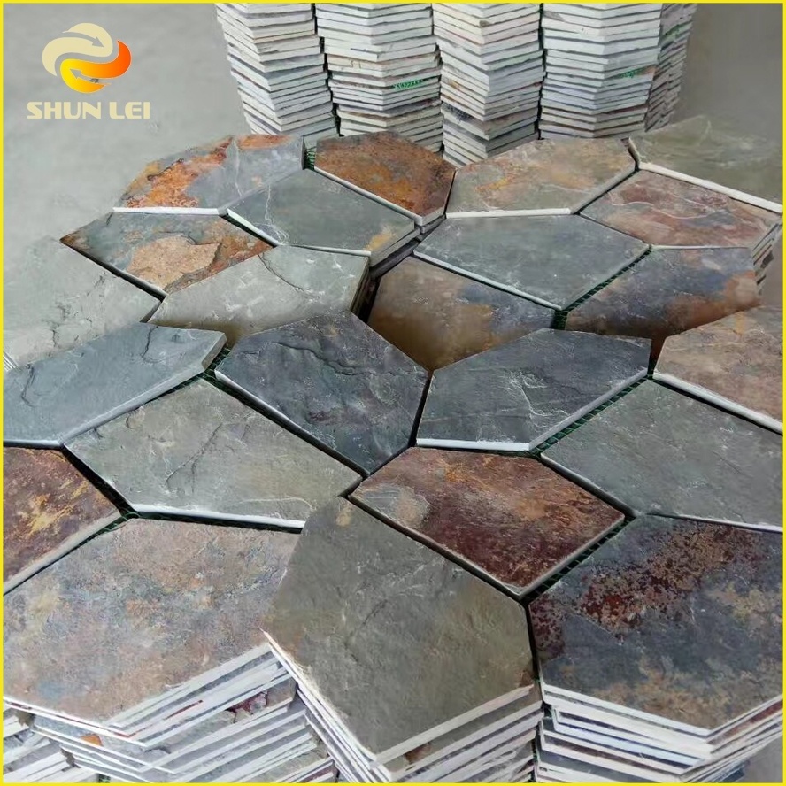 Building outdoor wall floor decorative slate random natural flagstone tiles