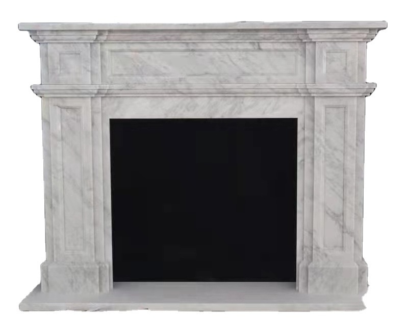 Carved fireplace stone marble fireplace mantel