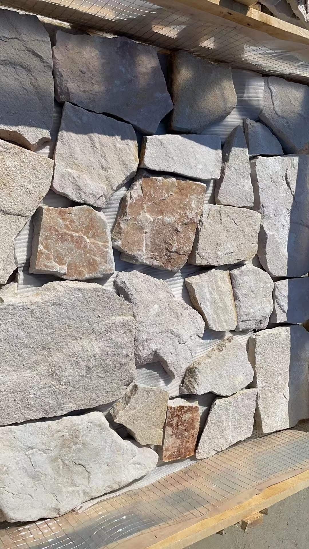 Exterior White Sandstone Random Loose Stone  Wall Cladding