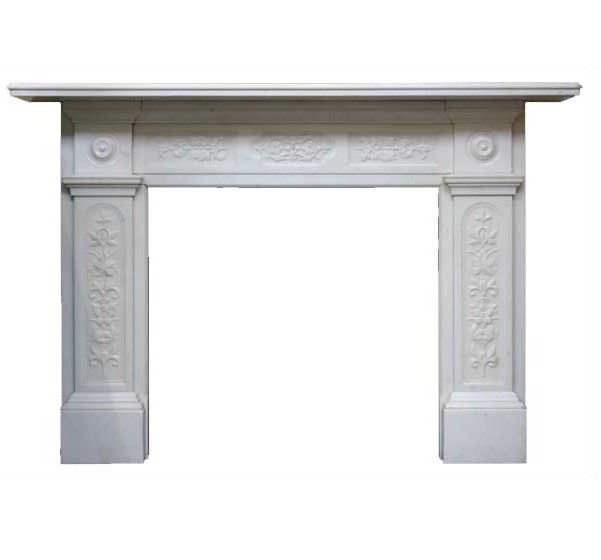 Carved fireplace stone marble fireplace mantel