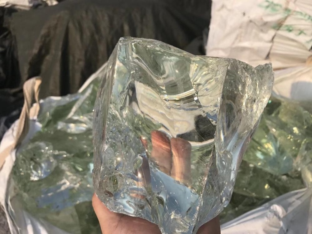 decorative  crystal glass block white slag glass rock