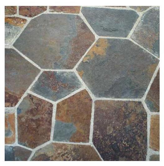 flagstone mesh mosaic rusty slate tiles paver