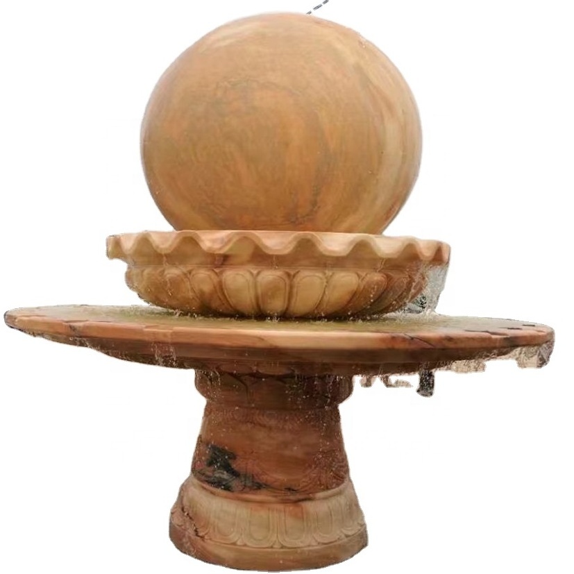 Natural Marble  Stone Fengshui Sphere Floating Rolling Ball Fountain