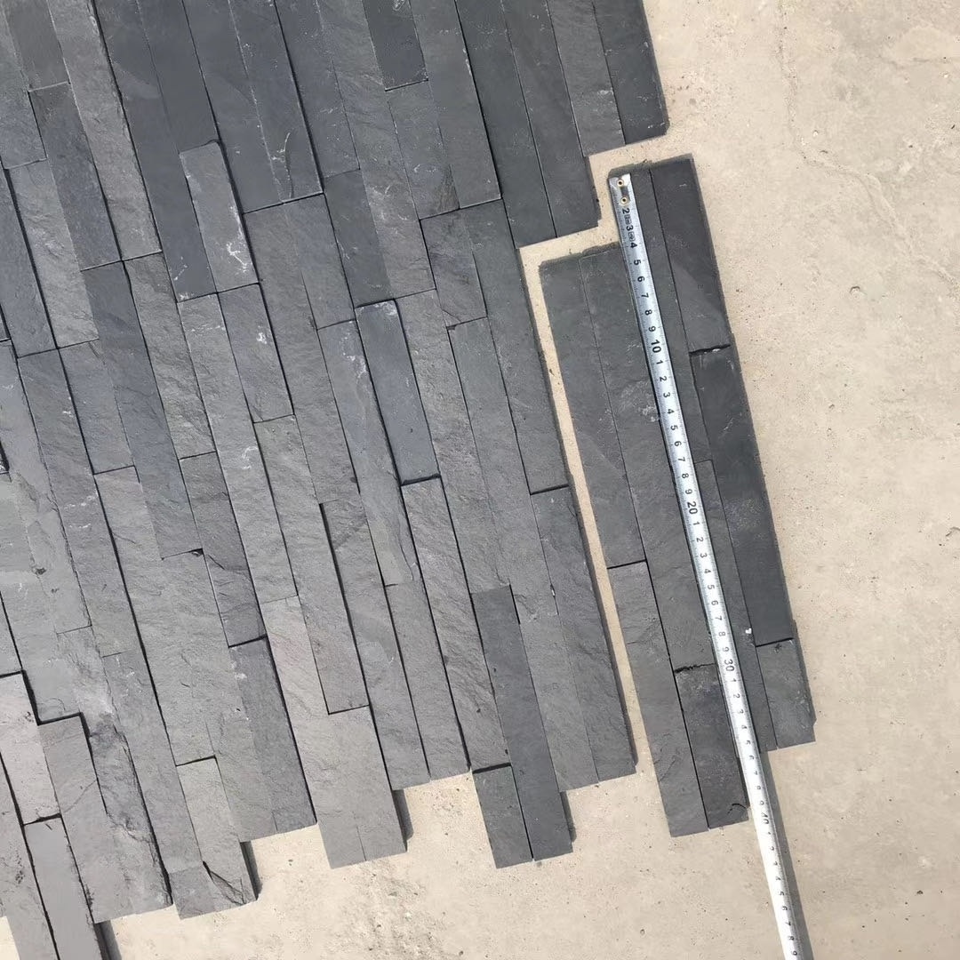 Natural Black Slate Stacked LedgeStone Veneer