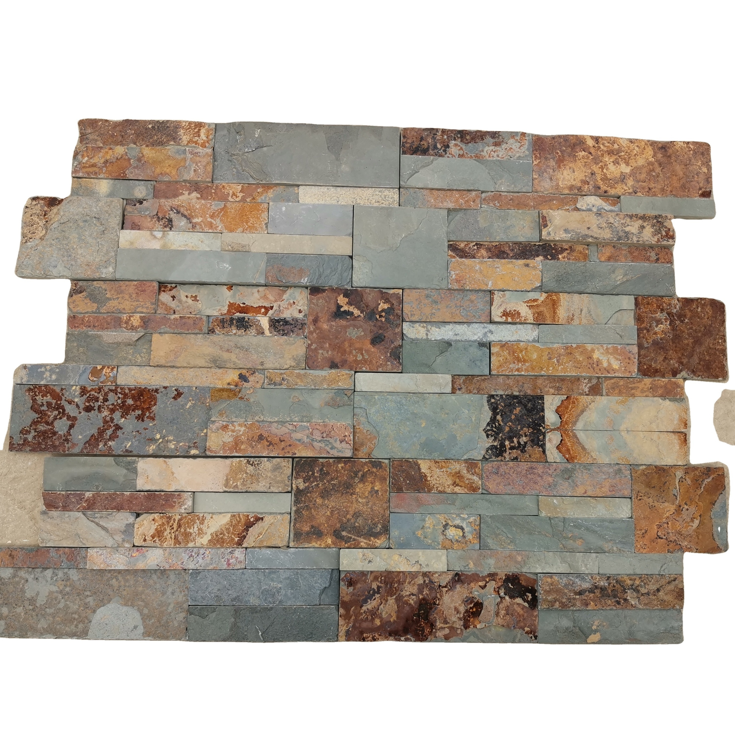 China hot sale flat plate rusty slate natural stone veneer