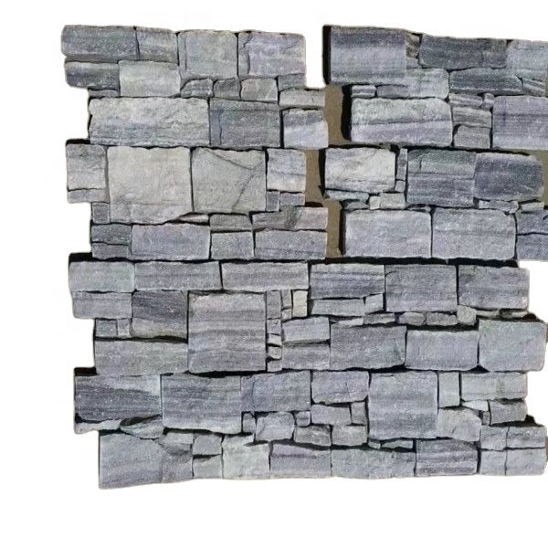 Exterior Cloudy Grey Quartz Natural Ledgestone Feature Wall Cladding