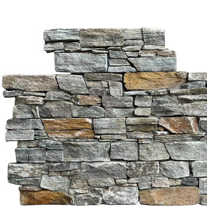 outdoor natural quartzite stacked stone panel wall cladding