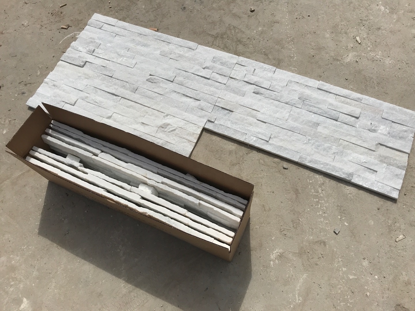 Pure white Quartzite Ledgestone Stone Veneer Cladding