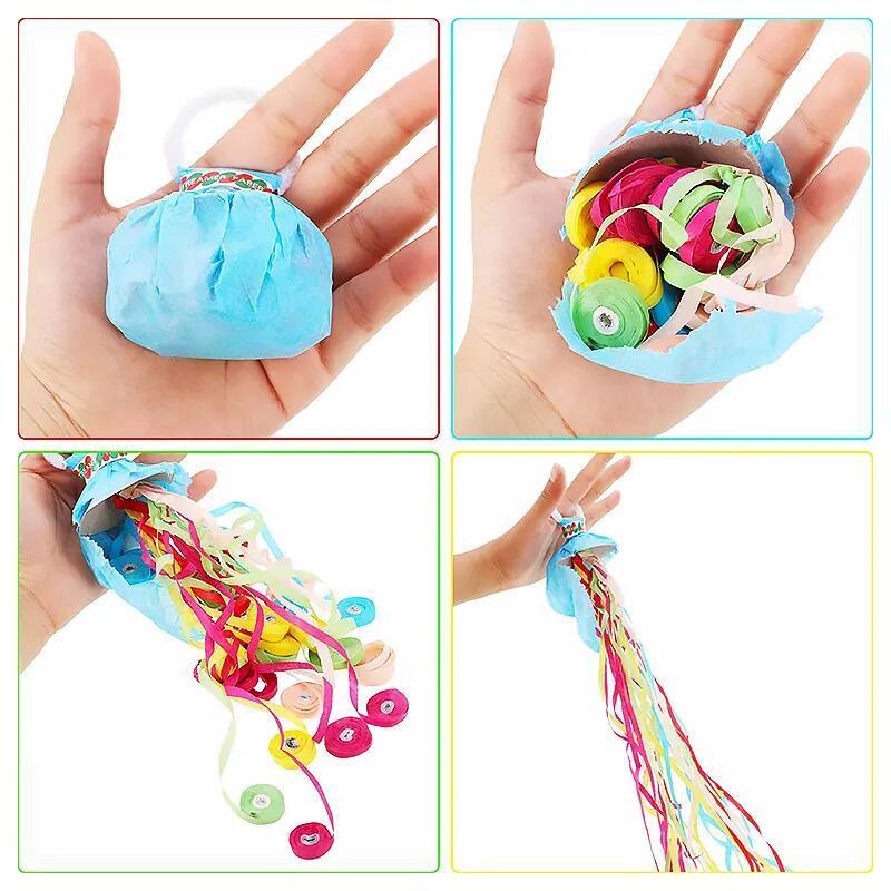 Eco Friendly Paper Streamer Poppers No Mess Paper Crackers Hand Throw Toy