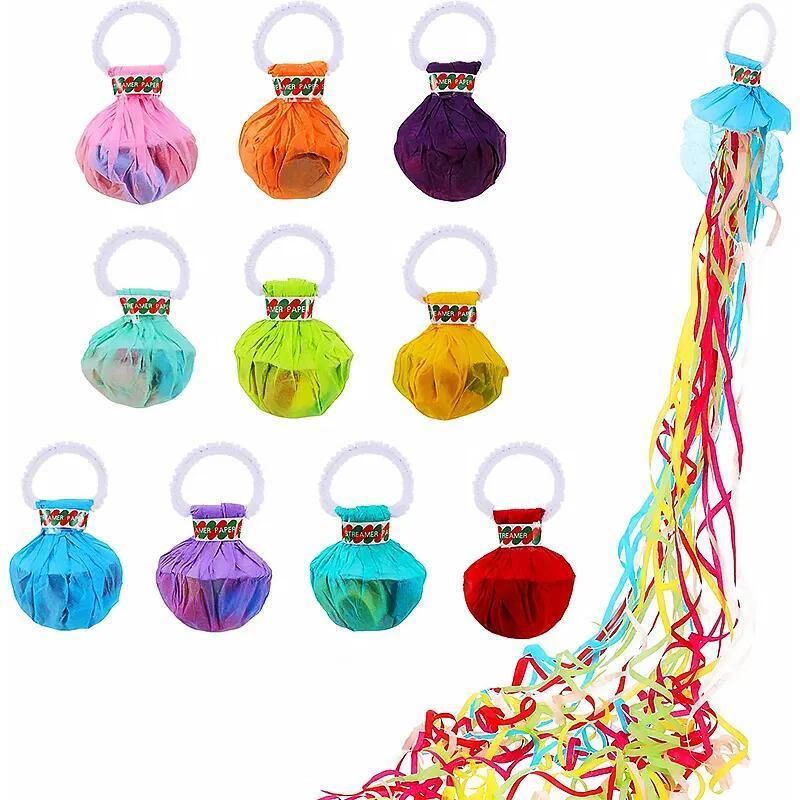 Props Hand Throw Streamers Poppers Ribbon Confetti No Mess Paper Throw Streamers