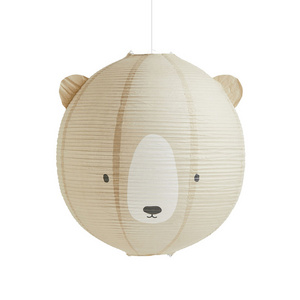 Shunli Lampshade Jungle Animals Paper Lantern, Elephant Bear Pattern Classroom Decor Lamp Shade Paper Lamp Cover Paper Light