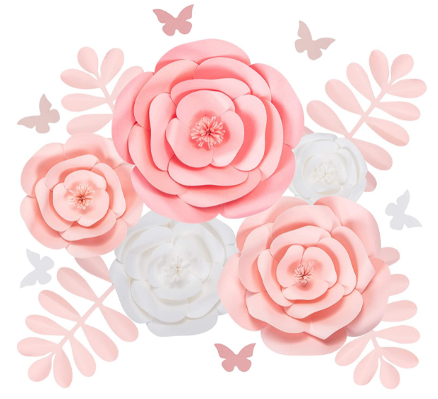 3D Paper Flowers Decorations for Wall Wedding Bridal Shower Baby Shower  Nursery Decor Flower Backdrop 10pcs