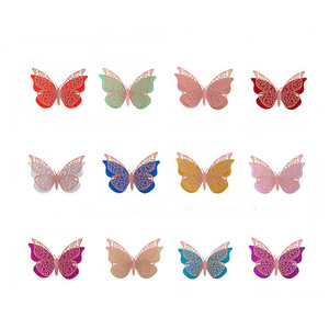 12 Pcs Butterfly Wall Decor Decals Double Layers Butterfly for Home Party Decorations Decals Stickers