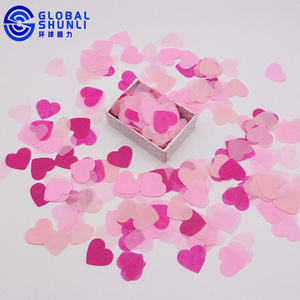 Shunli Heart Pink Confetti  Bio Tissue Paper  Confetti for Gender Reveal Balloon Wedding Party Supplies