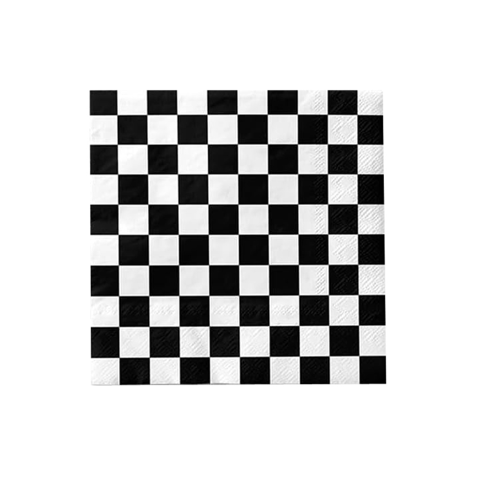 Race Car Checkered Flag Napkins Racing Party Napkins Black and White Dessert Paper Napkins for Baby Shower Party Decorations