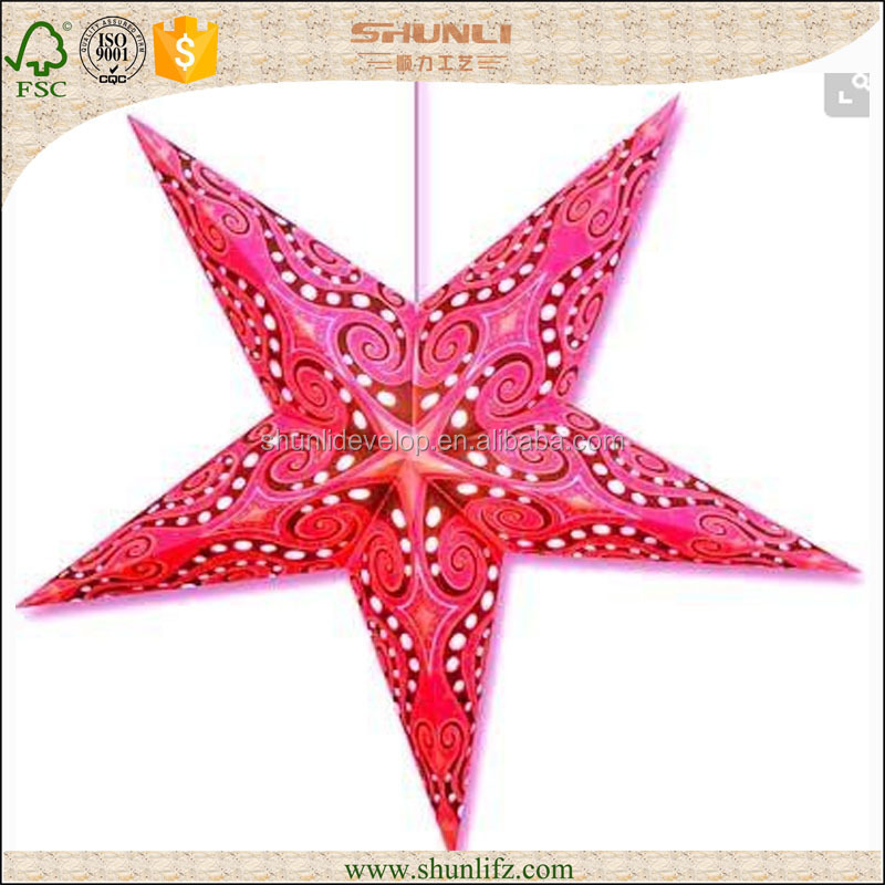 Christmas hanging paper star lanterns decoration