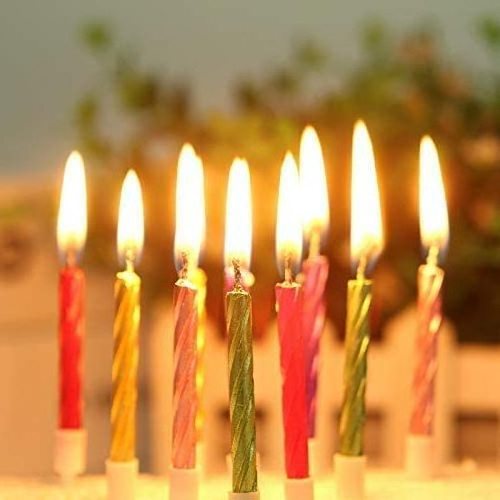 Global Shunli Birthday Cake Candles Happy Birthday Candles Spiral Candles Pink, Silver, Gold, red, Purple, Green