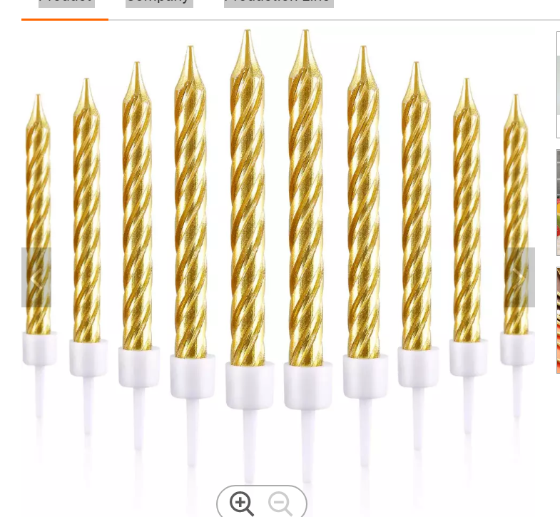 24pcs Gold Metallic Birthday Candles, Birthday Cake Candles Long Thin Candles for Birthday Parties, Wedding Decorations