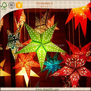 Christmas hanging paper star lanterns decoration