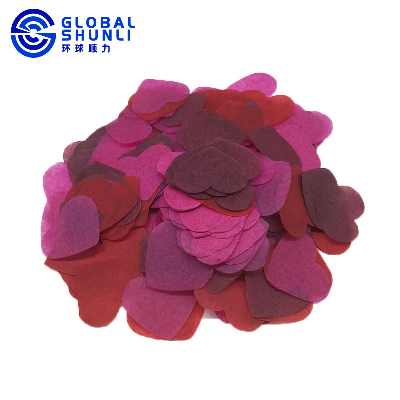 Shunli Heart Pink Confetti  Bio Tissue Paper  Confetti for Gender Reveal Balloon Wedding Party Supplies