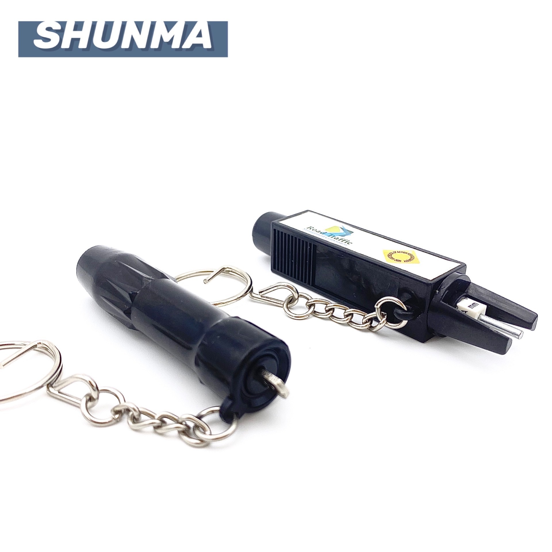 2 in 1 Mini tire tread depth gauge multiple functions portable key chain tire gauge