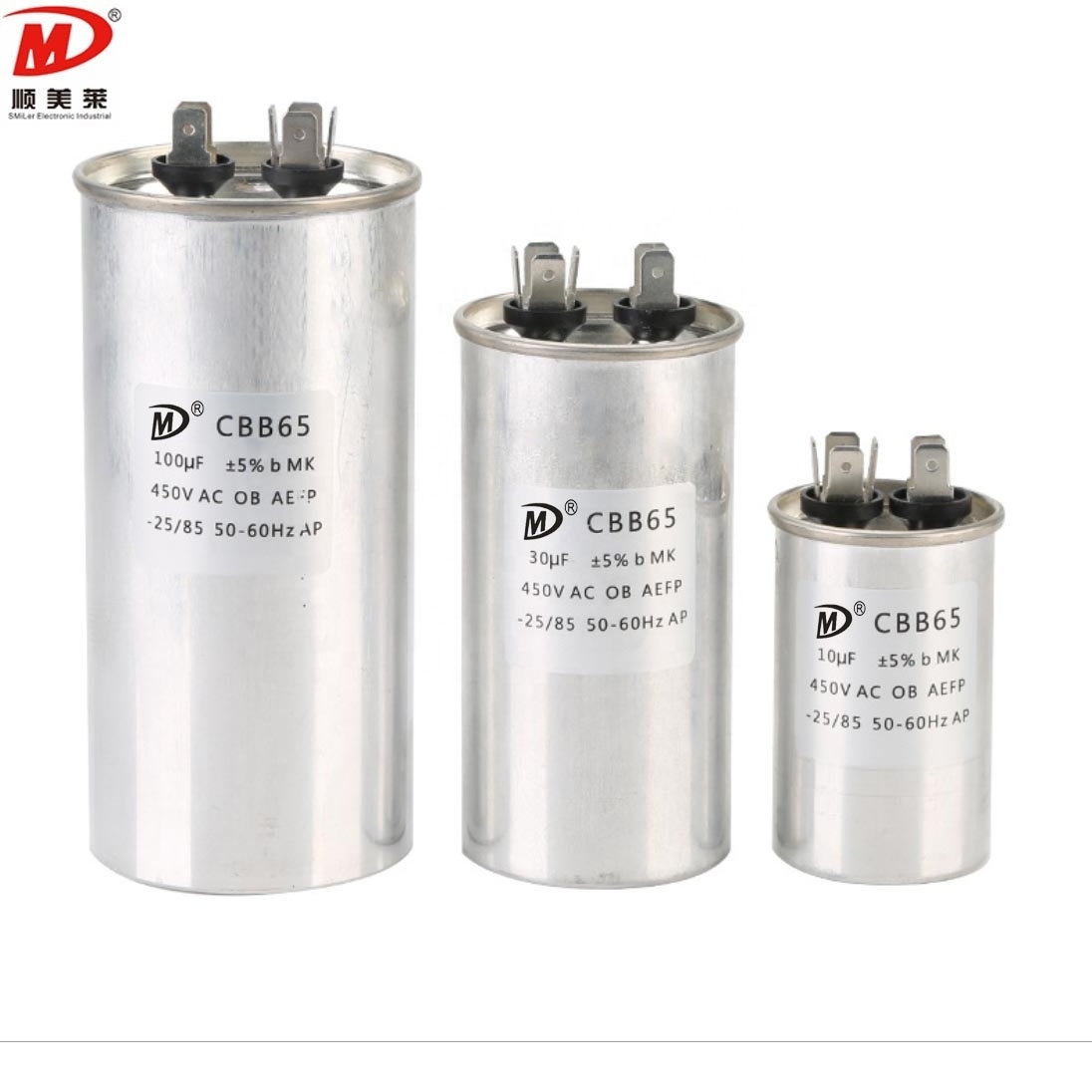 Smiler cbb65 ac capacitor 155j 450v starting capacitor china en60252 capacitor manufacture