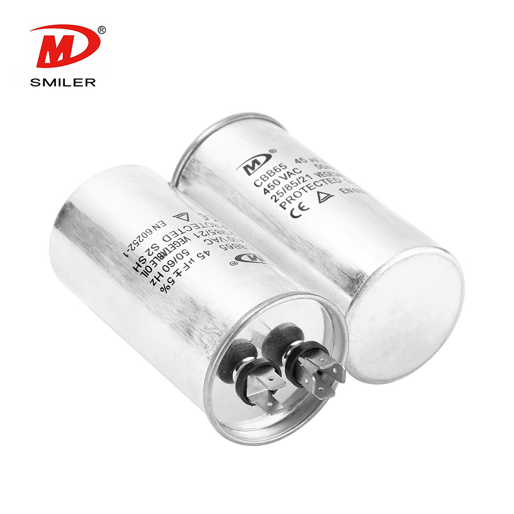 Smiler cbb65 ac capacitor 155j 450v starting capacitor china en60252 capacitor manufacture