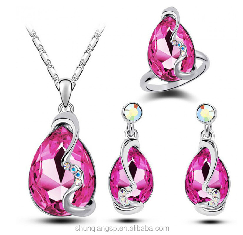 Austrian high quality crystal ladies women jewelry set wedding crystal jewelry set