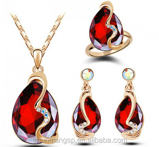 Austrian high quality crystal ladies women jewelry set wedding crystal jewelry set