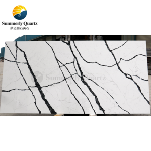 Summerly Wholesale Factory Price Artificial stone quartz slab White Calacatta Quartz countertop Home renovation